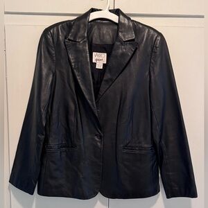 Large-100% Leather Blazer-Vakko Sport-Womans